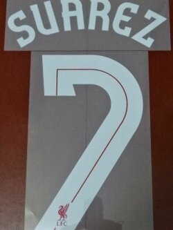 ชุดชื่อและเบอร์ติดเสื้อฟุตบอล #7 ซัวเรซ สโมสรลิเวอร์พูล (ชุดเหย้า UEL 2011/12) PLAYER SIZE ใหม่ / #7 SUAREZ LIVERPOOL Football Club (Home UEL 2011/12) PLAYER SIZE Name and Number Set NEW
