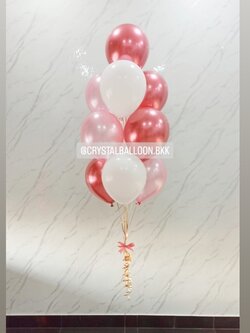 ลูกโป่ง แสดงความยินดี ช่อลูกโป่ง ช่อ 10 ลูก 1 ช่อ โทนสีชมพู พร้อมตกแต่ง สามารถเปลี่ยนสีลูกโป่งได้