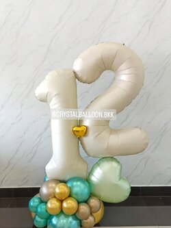 ลูกโป่ง วันเกิดเด็ก ฟอยล์ตัวเลข ขนาด 40" ตั้งฐาน 2 ชิ้น พร้อม ฟอยล์หัวใจ ขนาด 18" 1 ชิ้น พร้อมตกแต่ง สามารถเปลี่ยนสีลูกโป่ง/เปลี่ยนสี-ฟอยล์ตัวเลข/เปลี่ยนสี-ฟอยล์ตกแต่งได้