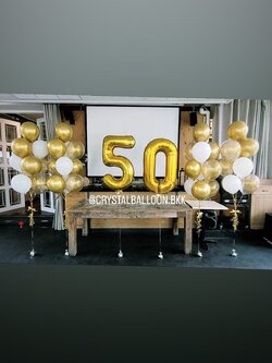 ลูกโป่ง วันเกิด ช่อลูกโป่งโครเมี่ยม ช่อ 10 ลูก 4 ช่อ Theme สีทอง พร้อม ฟอยล์ตัวเลข ขนาด 40" 2 ชิ้น,ลูกโป่งใส ใส่กลิตเตอร์ พร้อมตกเเต่ง สามารถเปลี่ยนสีลูกโป่ง/เปลี่ยนสี-ฟอยล์ตัวเลขได้