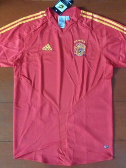 เสื้อฟุตบอล ทีมชาติสเปน ชุดเหย้า ชุดลุยศึกยูโร 2004 ใหม่ S-Size / SPAIN Football Shirt Home Kit EURO 2004 Jersey NEW S-Size