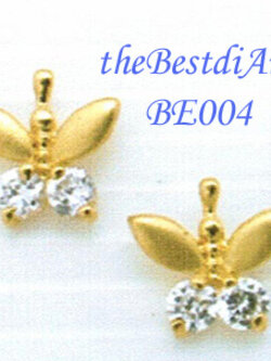ชื่อสินค้า: +++ต่างหูรูปผึ้ง หรือ ผีเสื้อ ก็ได้ค่ะ ชุปทองแท้ 24 K รหัส BE004S