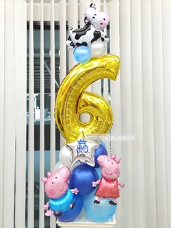 ลูกโป่ง วันเกิดเด็ก ฟอยล์ตัวเลข ขนาด 40" ตั้งฐาน 1 ชิ้น พร้อมตกแต่ง สามารถเปลี่ยนสีลูกโป่ง/เปลี่ยนสี-ฟอยล์ตัวเลขได้