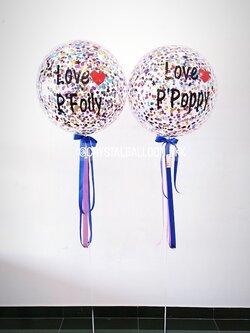 ลูกโป่ง Bubble ขนาด 24" 2 ลูก พร้อมตกแต่ง สามารถเปลี่ยนสีลูกโป่ง/เปลี่ยนข้อความ/เปลี่ยนขนาดได้