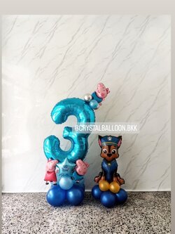 ลูกโป่ง วันเกิดเด็ก ฟอยล์ตัวเลข ขนาด 40" ตั้งฐาน 1 ชิ้น พร้อมตกแต่ง ฟอยล์ Paw Patrol ตั้งฐาน 1 ชิ้น สามารถเปลี่ยนสีลูกโป่ง/เปลี่ยนข้อความ/เปลี่ยนสี-ฟอยล์ตัวเลข/เปลี่ยนฟอยล์ตกแต่งได้