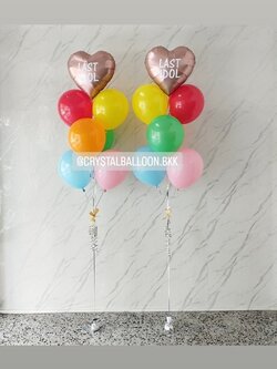 ลูกโป่ง เปิดงาน ช่อลูกโป่ง ฟอยล์หัวใจ ขนาด 18" ช่อ 7 ลูก 2 ช่อ พร้อมตกแต่ง สามารถเปลี่ยนสีลูกโป่ง/เปลี่ยนข้อความ/เปลี่ยนสี-ฟอยล์ตกแต่งได้