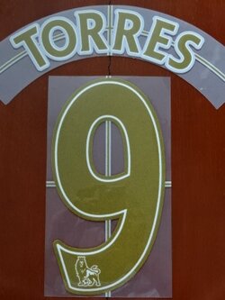 ชุดชื่อและเบอร์ติดเสื้อฟุตบอล #9 ตอร์เรส สโมสรลิเวอร์พูล (ชุดเยือน EPL 2009/10) PLAYER SIZE ใหม่ / #9 TORRES LIVERPOOL Football Club (Away EPL 2009/10) PLAYER SIZE Name and Number Set NEW