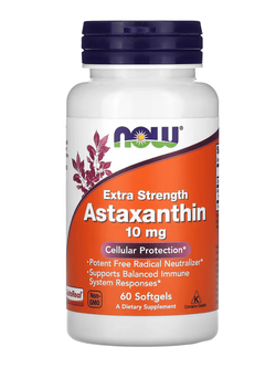 # ผิวสวย # Now Foods, Astaxanthin, Extra Strength, 10 mg, 60 Softgels