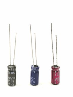 C ตัวเก็บประจุ อิเล็กโทรไลท์(แบบมีขั้ว) 10uF 25v. / 10uF 35v. สำหรับใช้งานทั่วไป งาน DIY สินค้าเกรดดี #K8