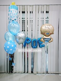 ลูกโป่ง Welcome Baby Boy ช่อลูกโป่งฟอยล์ขวดนม ช่อ 7 ลูก 1 ช่อ พร้อมตกแต่ง ฟอยล์เด็กทารก 1 ชิ้น,ฟอยล์ตัวอักษร ขนาด 16" 3 ตัวอักษร สามารถเปลี่ยนสีลูกโป่ง/เปลี่ยนสี-ฟอยล์ตัวอักษร/เปลี่ยนฟอยล์ตกแต่งได้