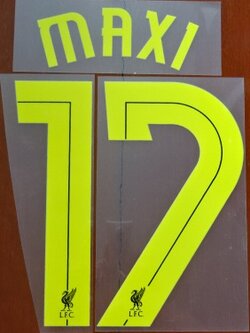 ชุดชื่อและเบอร์ติดเสื้อฟุตบอล #17 มักซี่ สโมสรลิเวอร์พูล (ชุดเยือน UEL 2010/11) PLAYER SIZE ใหม่ / #17 MAXI LIVERPOOL Football Club (Away UEL 2010/11) PLAYER SIZE Name and Number Set NEW