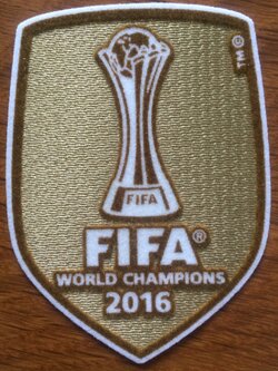 อาร์มสัญลักษณ์ฟุตบอล การแข่งขันฟุตบอลฟีฟ่า คลับ เวิลด์ แชมป์เปี้ยนชิป (ชิงแชมป์สโมสรโลก) - FIFA CLUB WORLD CHAMPIONSHIP CHAMPIONS 2016 PLAYER SIZE ใหม่ / FIFA CLUB WORLD CHAMPIONSHIP International Football Club Tournament PLAYER SIZE Football Patch/Badge