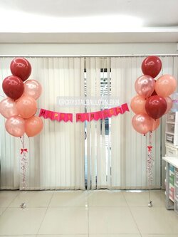ลูกโป่ง วันเกิด ป้ายธง Happy Birthday พร้อม ช่อลูกโป่ง ช่อ 9 ลูก 2 ช่อ พร้อมตกเเต่ง สามารถเปลี่ยนสีลูกโป่ง/เปลี่ยนสี-ป้ายธงได้