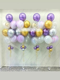 ลูกโป่ง อำลา ช่อลูกโป่ง ช่อ 10 ลูก 4 ช่อ พร้อม ลูกโป่งลายหิน USA 8 ลูก พร้อมตกแต่ง สามารถเปลี่ยนสีลูกโป่งได้