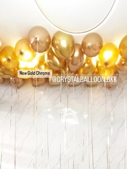 ลูกโป่ง New Year ลูกโป่งลอยฝ้าสีทองโครเมี่ยม สีใหม่ 50 ลูก พร้อมตกแต่ง สามารถเปลี่ยนสีลูกโป่งได้