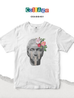 เสื้อยืดพิมพ์ลาย Collage Camila II รหัส CEA00451 สีขาว #เสื้อยืด #Collage