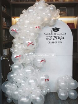 Organic Backdrop เปิดงาน ฉาก U คว่ำ ขนาด กว้าง 1 เมตร สูง 180 ซม. (ฉากสีขาว) พร้อมตกแต่ง สามารถเปลี่ยนสีลูกโป่ง/เปลี่ยนข้อความ/เปลี่ยนสี-ฉากได้