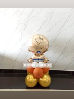 ลูกโป่ง Welcome Baby Boy ฟอยล์เด็กผช. ตั้งฐาน 1 ชิ้น พร้อมตกแต่ง สามารถเปลี่ยนสีลูกโป่ง/เปลี่ยนฟอยล์ตกแต่งได้