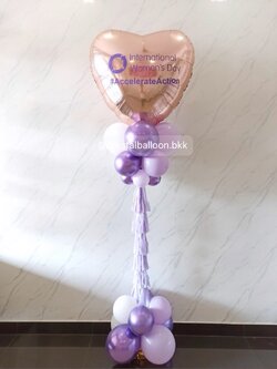 เสาลูกโป่ง เปิดงาน ลูกโป่งฟอยล์หัวใจ ขนาด 40" 1 เสา พร้อมตกแต่ง สามารถเปลี่ยนสีลูกโป่ง/เปลี่ยนข้อความ/เปลี่ยนสี-ฟอยล์ตกแต่งได้