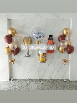 ลูกโป่ง วันเกิด Bubble ขนาด 24" กลิตเตอร์สีเงิน พร้อม ป้ายธง Happy Birthday 1 ชิ้น,ฟอยล์ตกแต่ง 3 ชิ้น พร้อมตกแต่ง ช่อลูกโป่ง ช่อ 7 ลูก 2 ช่อ,ลูกโป่งใส ใส่กลิตเตอร์ สามารถเปลี่ยนสีลูกโป่ง/เปลี่ยนข้อความ/เปลี่ยนขนาด/เปลี่ยนฟอยล์ตกแต่งได้