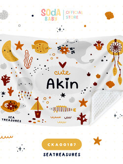 ผ้าห่มเด็ก ใส่ชื่อได้ ลาย SeaTreasures Cute Animal รหัส CKA00187 🌜🐠 #CuteAnimal #ผ้าห่ม #SOdAbaby