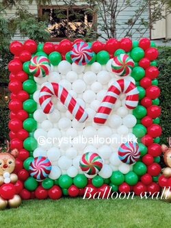 Organic Backdrop Chrismas Theme Chrismas พร้อม ฟอยล์หัวกวาง ตั้งฐาน 2 ชิ้น , ฟอยล์ไม้เท้าใหญ่ 2 ชิ้น , ฟอยล์อมยิ้ม 6 ชิ้น พร้อมตกแต่ง สามารถเปลี่ยนสีลูกโป่ง/เปลี่ยนข้อความ/เปลี่ยนขนาดได้