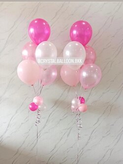 ลูกโป่ง แสดงความยินดี ช่อลูกโป่ง ช่อ 5 ลูก 2 ช่อ Theme สีชมพู พร้อมตกแต่ง สามารถเปลี่ยนสีลูกโป่งได้