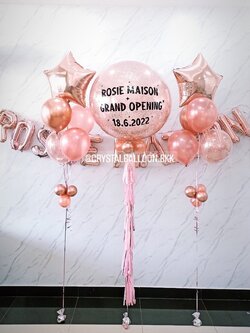 ลูกโป่ง เปิดร้าน Bubble ขนาด 36" พร้อม ช่อลูกโป่งฟอยล์ดาว ขนาด 24" 2 ช่อ พร้อมตกแต่ง ฟอยล์อักษร ขนาด 16" 11 ชิ้น สามารถเปลี่ยนสีลูกโป่ง/เปลี่ยนข้อความ/เปลี่ยนขนาด/เปลี่ยนสี-ฟอยล์ตกแต่งได้