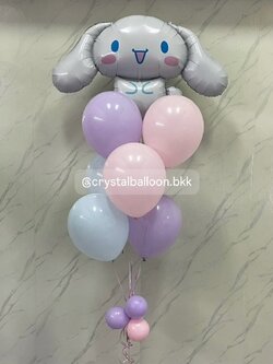 ลูกโป่ง วันเกิดเด็ก ช่อลูกโป่งฟอยล์ Cinnamoroll ขนาด 18" ช่อ 7 ลูก 1 ช่อ สีพาสเทล พร้อมตกแต่ง สามารถเปลี่ยนสีลูกโป่ง/เปลี่ยนข้อความ/เปลี่ยนสี-ฟอยล์ตัวเลข/เปลี่ยนฟอยล์ตกแต่งได้