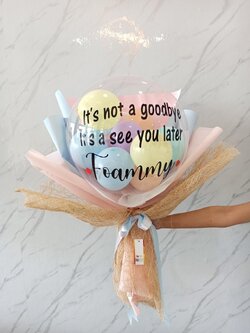 ลูกโป่ง แบบใหม่ ไม่ซ้ำใคร Bubble 18" ลูกโป่ง 6" หลากสี พร้อมตกแต่ง สามารถเปลี่ยนสีลูกโป่ง/เปลี่ยนข้อความได้