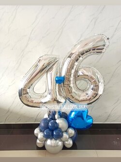 ลูกโป่ง วันเกิด ฟอยล์ตัวเลข ขนาด 40" ตั้งฐานคู่ 1 ชิ้น พร้อมตกแต่ง สามารถเปลี่ยนสีลูกโป่ง/เปลี่ยนสี-ฟอยล์ตัวเลข/เปลี่ยนสี-ฟอยล์ตกแต่งได้