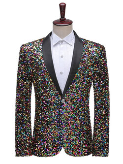 Pre-order เสื้อสูทชาย สูทแฟชั่น สูทกลิตเตอร์ สีรุ้ง