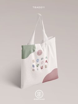 กระเป๋าผ้าแคนวาส พิมพ์ลาย SODA SODA CLUB TBA0011 #SOdABag #SOdAPrintinG #กระเป๋า #กระเป๋าผ้า