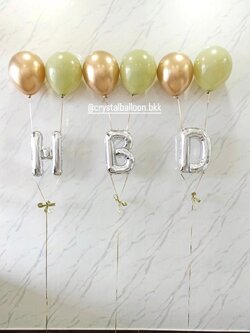 ลูกโป่ง วันเกิด ฟอยล์ตัวอักษร ขนาด 16" 3 ตัวอักษร พร้อม ลูกโป่งสีโครเมี่ยม 6 ลูก พร้อมตกเเต่ง สามารถเปลี่ยนสีลูกโป่ง/เปลี่ยนสี-ฟอยล์ตัวอักษรตกเเต่งได้