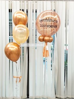 ลูกโป่ง แสดงความขอบคุณ Bubble ขนาด 24" พร้อม ช่อลูกโป่ง ช่อ 3 ลูก 1 ช่อ พร้อมตกเเต่ง สามารถเปลี่ยนสีลูกโป่ง/เปลี่ยนข้อความ/เปลี่ยนขขนาดได้