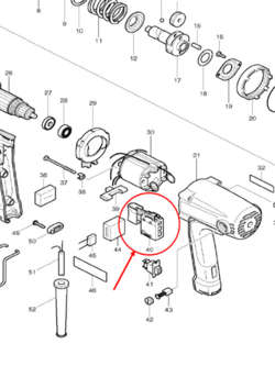 สวิทช์ บล็อคไฟฟ้า Makita TW0200 #40 (แท้) ##
