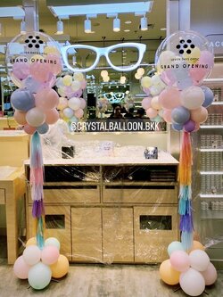 เสาลูกโป่ง เปิดร้าน Bubble 36" Theme พาสเทล 2 เสา พร้อมตกแต่ง สามารถเปลี่ยนสีลูกโป่ง/เปลี่ยนข้อความได้