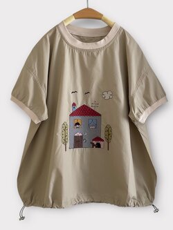 เสื้อผ้าฝ้ายปักลายบ้านต้นไม้