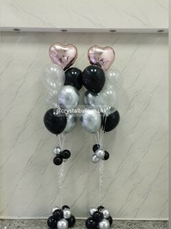 ลูกโป่งเซอรไพรส์ ช่อลูกโป่งฟอยล์หัวใจ ขนาด 18" ช่อ 7 ลูก 2 ช่อ พร้อมตกแต่ง สามารถเปลี่ยนสีลูกโป่ง/เปลี่ยนข้อความ/เปลี่ยนฟอยล์ตกแต่งได้