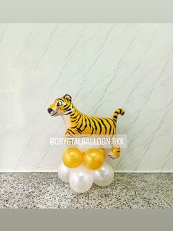 ลูกโป่ง วันเกิดเด็ก ฟอยล์เสือ ใหญ่ ตั้งฐาน 1 ชิ้น พร้อมตกแต่ง สามารถเปลี่ยนสีลูกโป่ง/เปลี่ยนฟอยล์ตกแต่งได้