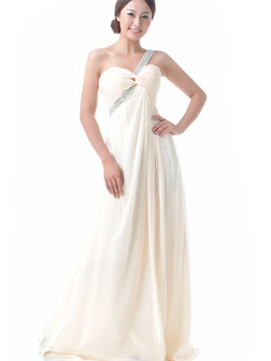 พร้อมส่ง ชุดราตรียาว เกาะอก ไหล่เดียว สีขาว อกจับจีบ Sweet Heart คาดแถบเลื่อมสวยเก๋