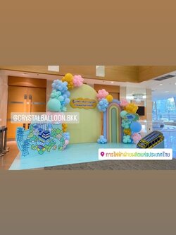 Organic Backdrop เปิดงาน Theme สีพาสเทล (ราคาไม่รวมฉาก) พร้อมตกแต่ง ราคาโทรสอบถาม สามารถเปลี่ยนสีลูกโป่งได้