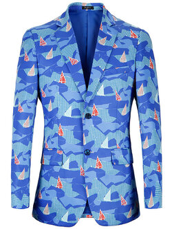 Pre-order เสื้อสูทชายแฟชั่น ลายกราฟฟิก สีสดใส ** เฉพาะเสื้อ**