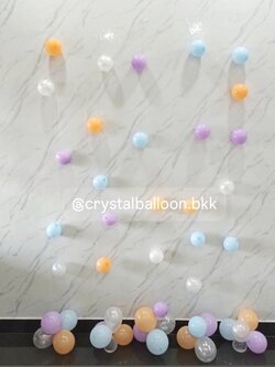 ลูกโป่ง ประดับภายในงาน ลูกโป่ง ฟองอากาศ Theme พาสเทล 5 เส้น (ไม่ลอย) พร้อมตกแต่ง สามารถเปลี่ยนสีลูกโป่งได้
