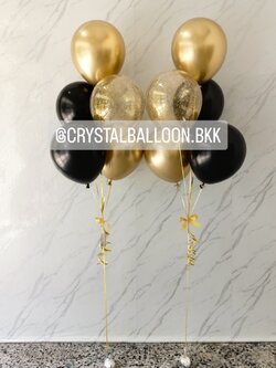 ลูกโป่ง เเสดงความยินดี ช่อลูกโป่ง ช่อ 5 ลูก 2 ช่อ พร้อม ลูกโป่งใส ใส่กลิตเตอร์ พร้อมตกเเต่ง สามารถเปลี่ยนสีลูกโป่ง/เปลี่ยนข้อความได้