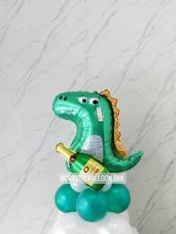 ลูกโป่งฟอยล์ตกแต่ง วันเกิดเด็ก ฟอยล์ไดโนเสาร์ ตั้งฐาน 1 ชิ้น พร้อมตกแต่ง สามารถเปลี่ยนสีลูกโป่ง/เปลี่ยนฟอยล์ตกแต่งได้