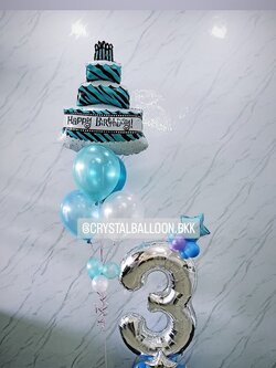 ลูกโป่ง วันเกิดเด็ก ช่อลูกโป่งฟอยล์เค้ก 1 ช่อ พร้อมตกแต่ง ฟอยล์ตัวเลข ขนาด 40" ตั้งฐาน 1 ชิ้น สามารถเปลี่ยนสีลูกโป่ง/เปลี่ยนสี-ฟอยล์ตัวเลข/เปลี่ยนฟอยล์ตกแต่งได้