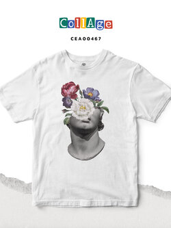 เสื้อยืดพิมพ์ลาย Collage COOL I รหัส CEA00467 สีขาว #เสื้อยืด #Collage