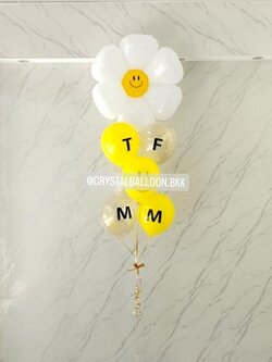 ลูกโป่ง Farewell ช่อฟอยล์ดอกเดซี่ ช่อ 7 ลูก 1 ช่อ พร้อมตกแต่ง สามารถเปลี่ยนสีลูกโป่ง/เปลี่ยนข้อความ/เปลี่ยนฟอยล์ตกแต่งได้