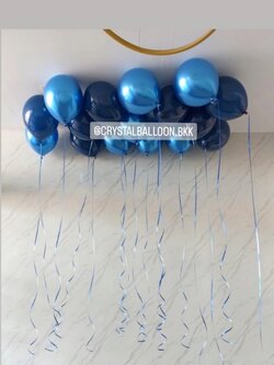 ลูกโป่ง วันเกิด ลูกโป่งลอยฝ้า 15 ลูก Theme Dark Blue-สีน้ำเงินโครเมี่ยม พร้อมตกแต่ง สามารถเปลี่ยนสีลูกโป่งได้